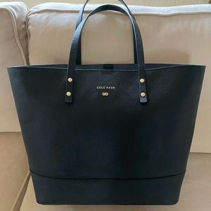 Cole Haan Black Pebble Leather Beckett Tote